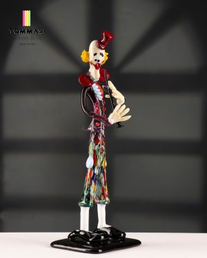 AC/M/F Pagliaccio Artistico -Musicisti- Flauto | Vetro di Murano Tommasi