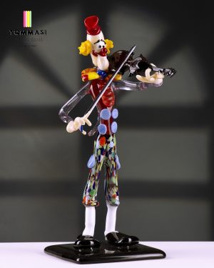 AC/M/VI Pagliaccio Artistico - Musicisti - Violino in Vetro di Murano Firmato Tommasi