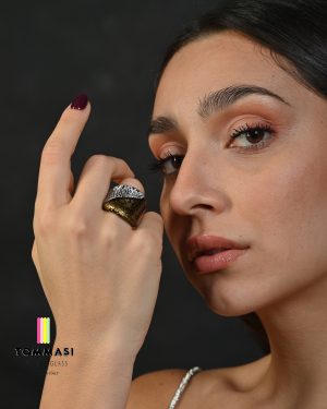 2F48 Anello foglia oro/argento