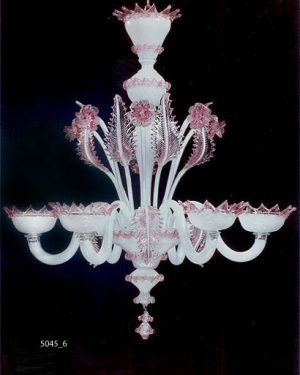 MURANO GLASS CHANDELIER 6 LIGHTS