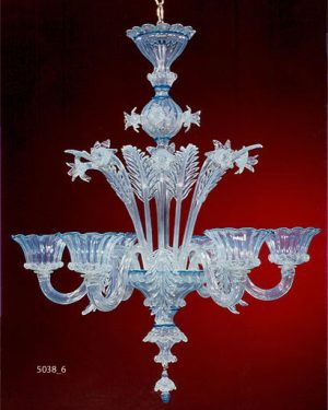 MURANO GLASS CHANDELIER 6 LIGHTS
