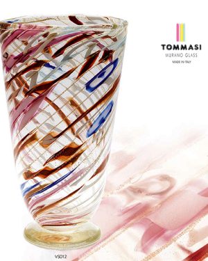VASO COLORATO | Foglia Oro 24kt | Tommasi Murano Glass