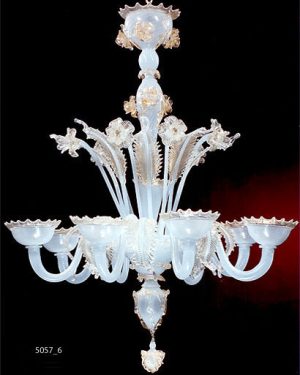 MURANO GLASS CHANDELIER 6 LIGHTS