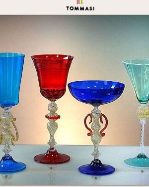 SERVIZIO DI CALICI IN VETRO DI MURANO