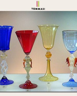 SERVIZIO DI CALICI IN VETRO DI MURANO