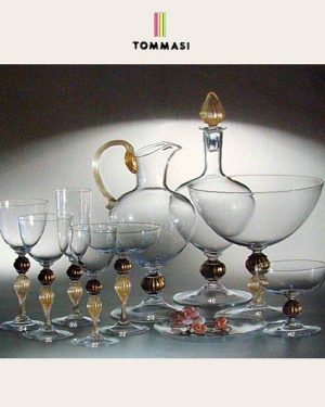 SERVIZIO DI CALICI IN VETRO DI MURANO