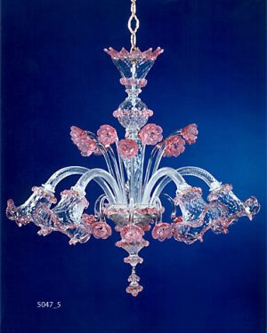 MURANO GLASS CHANDELIER 5 LIGHTS