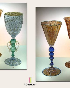 SERVIZIO DI CALICI IN VETRO DI MURANO