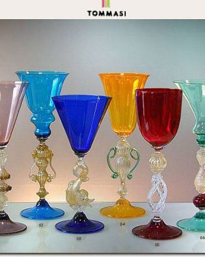 SERVIZIO DI CALICI IN VETRO DI MURANO