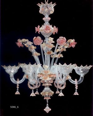 MURANO GLASS CHANDELIER 6 LIGHTS