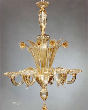 MURANO GLASS CHANDELIER 6 LIGHTS