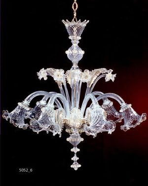 MURANO GLASS CHANDELIER 6 LIGHTS
