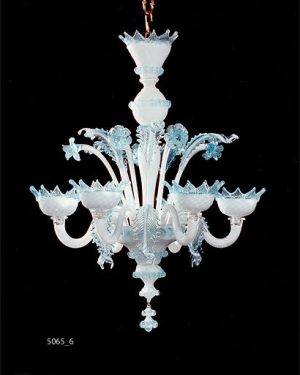 MURANO GLASS CHANDELIER 6 LIGHTS