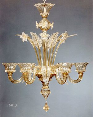 MURANO GLASS CHANDELIER 6 LIGHTS