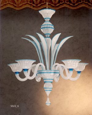 MURANO GLASS CHANDELIER 6 LIGHTS