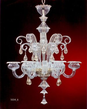 MURANO GLASS CHANDELIER 6 LIGHTS