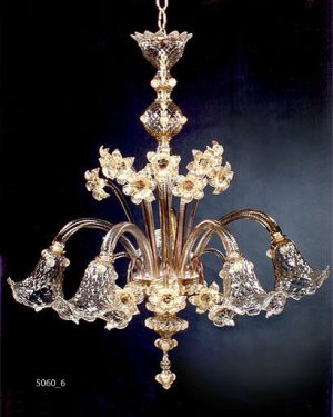 MURANO GLASS CHANDELIER 6 LIGHTS