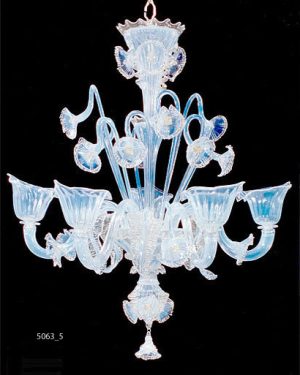 MURANO GLASS CHANDELIER 5 LIGHTS