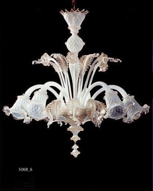 MURANO GLASS CHANDELIER 6 LIGHTS