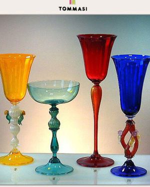 SERVIZIO DI CALICI IN VETRO DI MURANO