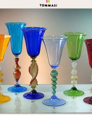 SERVIZIO DI CALICI IN VETRO DI MURANO