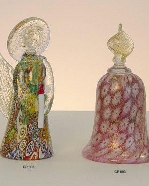 ANGELO E CAMPANA IN VETRO DI MURANO 9 cm