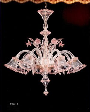 MURANO GLASS CHANDELIER 8 LIGHTS