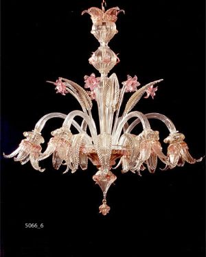 MURANO GLASS CHANDELIER 6 LIGHTS