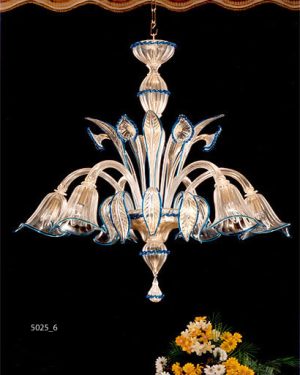 MURANO GLASS CHANDELIER 6 LIGHTS