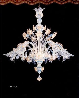 MURANO GLASS CHANDELIER 6 LIGHTS